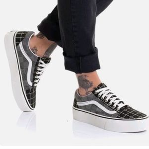 NWT Vans Old Skool Platform Woven Checker Skate Shoes